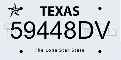59448DV Texas License Plate
