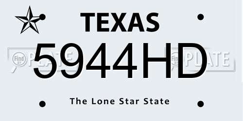 5944HD Texas License Plate
