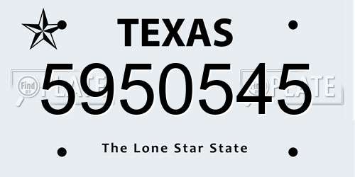 5950545 Texas License Plate