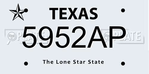 5952AP Texas License Plate