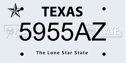 5955AZ Texas License Plate