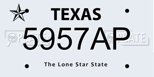 5957AP Texas License Plate
