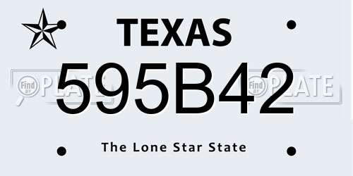 595B42 Texas License Plate