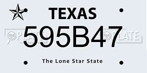 595B47 Texas License Plate