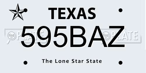 595BAZ Texas License Plate