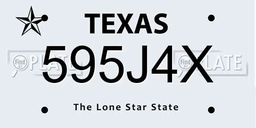 595J4X Texas License Plate