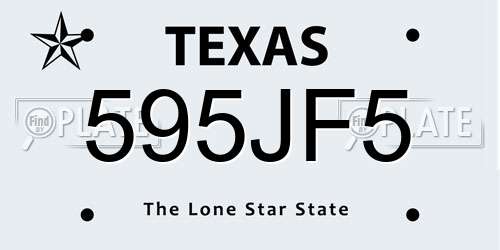 595JF5 Texas License Plate