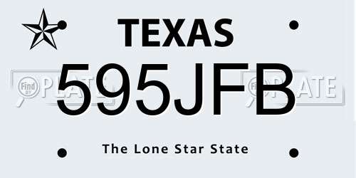 595JFB Texas License Plate