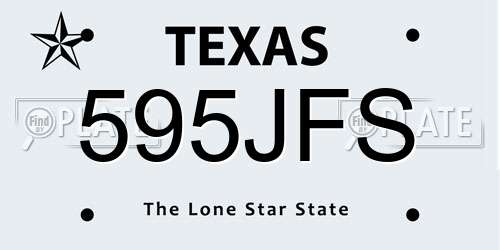 595JFS Texas License Plate