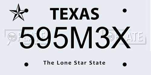 595M3X Texas License Plate