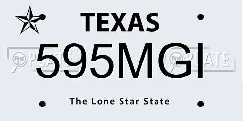 595MGI Texas License Plate