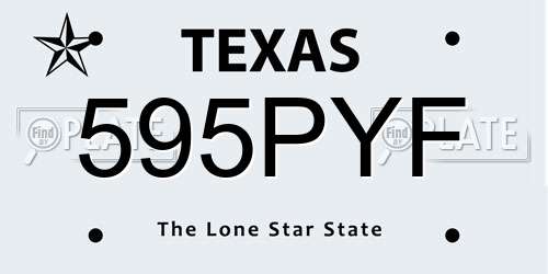 595PYF Texas License Plate