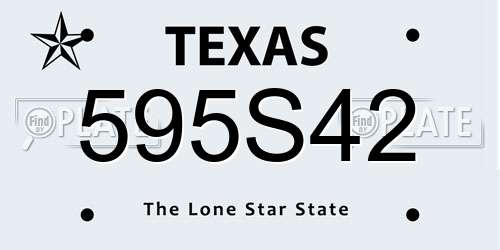 595S42 Texas License Plate