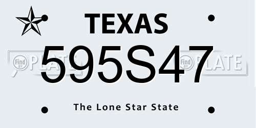 595S47 Texas License Plate