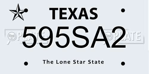 595SA2 Texas License Plate