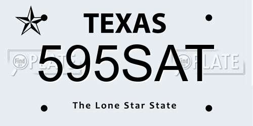 595SAT Texas License Plate