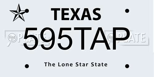 595TAP Texas License Plate