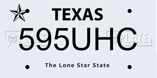 595UHC Texas License Plate