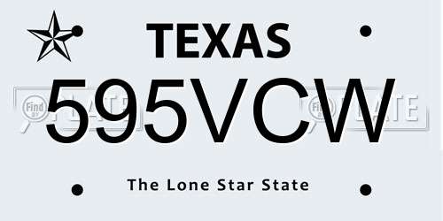 595VCW Texas License Plate
