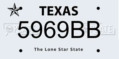 5969BB Texas License Plate