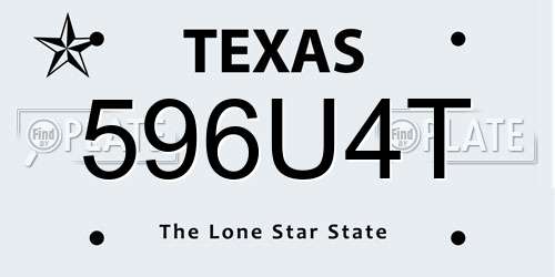 596U4T Texas License Plate
