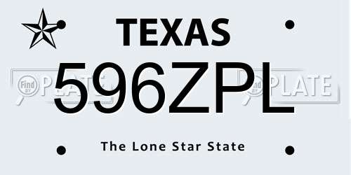596ZPL Texas License Plate