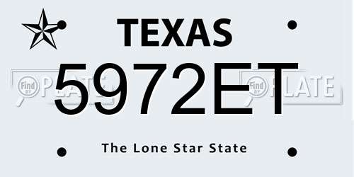 5972ET Texas License Plate