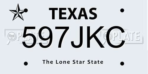 597JKC Texas License Plate