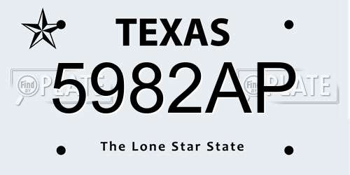5982AP Texas License Plate