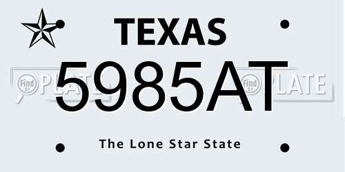 5985AT Texas License Plate