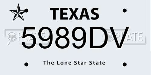 5989DV Texas License Plate