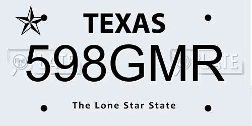 598GMR Texas License Plate