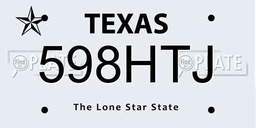 598HTJ Texas License Plate