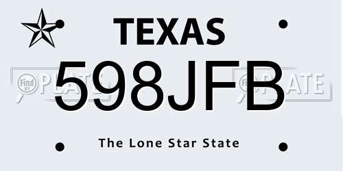 598JFB Texas License Plate