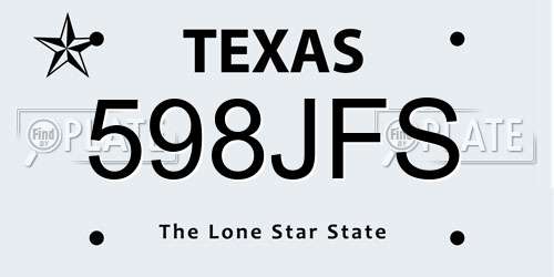 598JFS Texas License Plate