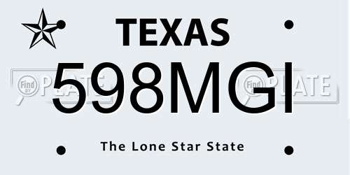 598MGI Texas License Plate