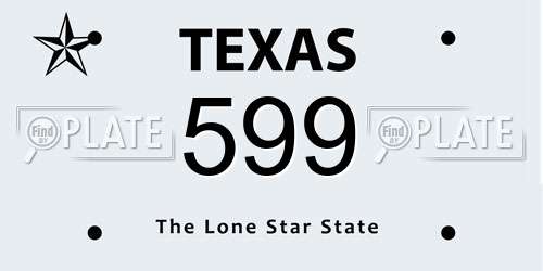 599 Texas License Plate