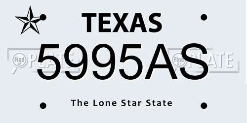 5995AS Texas License Plate