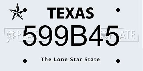 599B45 Texas License Plate