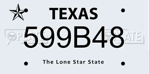 599B48 Texas License Plate