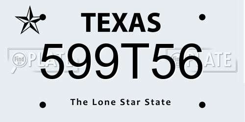 599T56 Texas License Plate