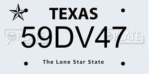 59DV47 Texas License Plate