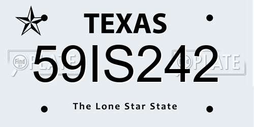 59IS242 Texas License Plate