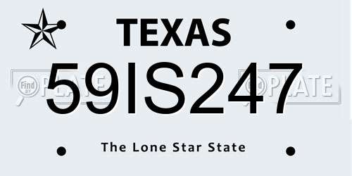 59IS247 Texas License Plate