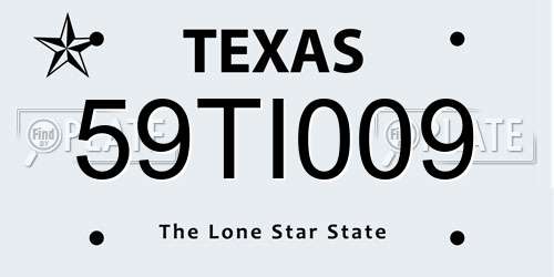 59TI009 Texas License Plate