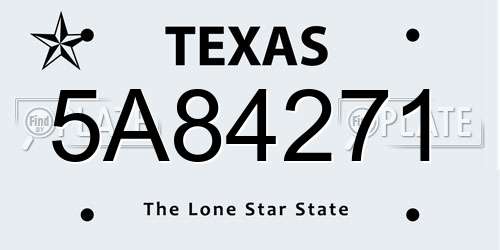 5A84271 Texas License Plate