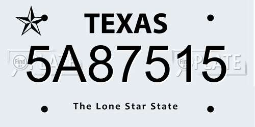 5A87515 Texas License Plate
