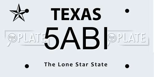 5ABI Texas License Plate