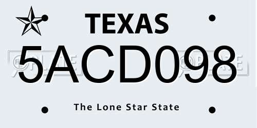5ACD098 Texas License Plate