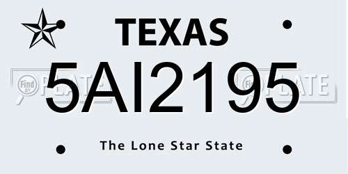 5AI2195 Texas License Plate